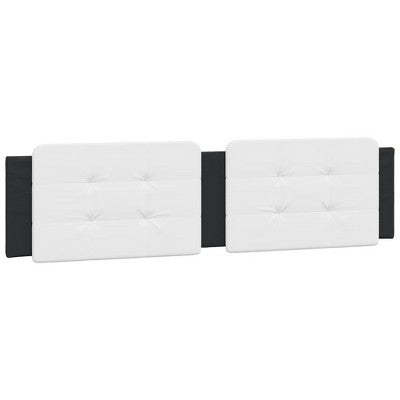 vidaXL White and Black Faux Leather Headboard Cushion-Pillow for 76" Beds - Easy Clean, Wall-Mountable, Classic Design, Foam-Filled Comfort