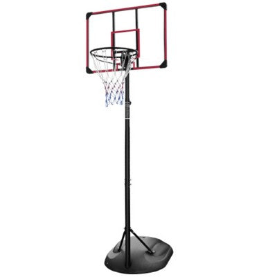 ChicFurnit Home Gyms Portable Basketball Hoop Outdoor, 7.5-9.2FT Adjustable Height, 32'' Basketball Backboard for Backyard, Black, 32"*32"*90"