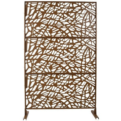 CAVINAS Matrix Metal Decorative Patio Screens, Outdoor & Indoor, Freestanding Decorative Privacy Screen for Deck Balcony Patio