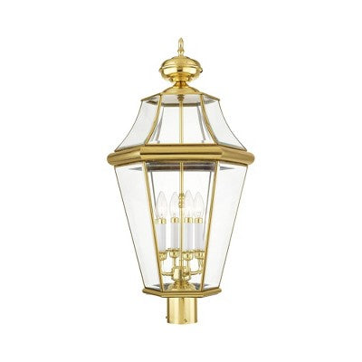 Livex Lighting Georgetown 4 - Light Post Light in Polished Brass