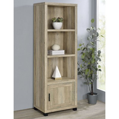 PAGED 3-Shelf Bookshelf Modern Bookcase with Four Storage Compartments and Three Fixed Shelves for Home Office, Study