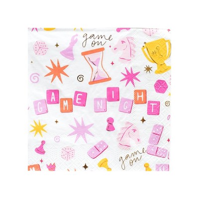 Jollity & Co. - Game Night Pattern Large Napkins - Pack of 16 Paper Napkins
