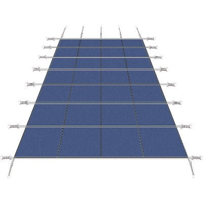 Heavy-Duty Mesh Safety Cover for Inground Pools, Child and Pet Proof, All-Weather Durable Pool Cover with Installation Kit, Blue