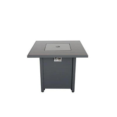 25" H x 30" W Steel Outdoor Fire Pit Table with Lid and Push-Button Ignition