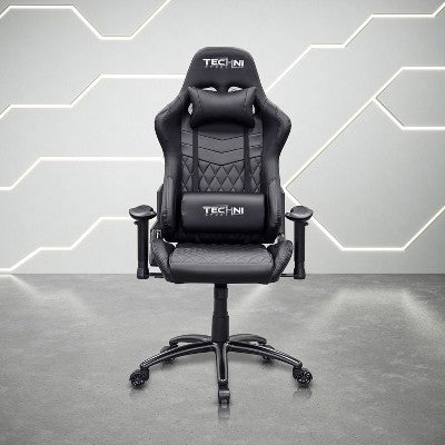 Kumasinova Adjustable Ergonomics Gaming Chair,360°Swivel Office Chairs with Head&Lumbar Pillow,90-150°Reclining Chair for Office&Home,300lbs Max,Black