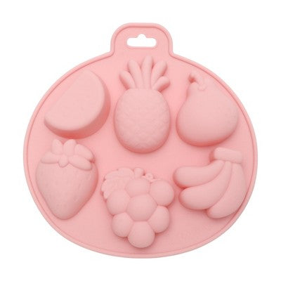 Unique Bargains Candy Mould 6-Cavity Mixed Fruit Shapes Candy Mould Hand Wash 6.46"x6.38"x0.91" 1 Pc