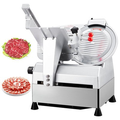 Electric Meat Slicer 10" Commercial & Home Use, 800W Powerful Motor, Adjustable Thickness 0-0.67 Inch, for Frozen Meat, Deli, Cheese & Vegetables