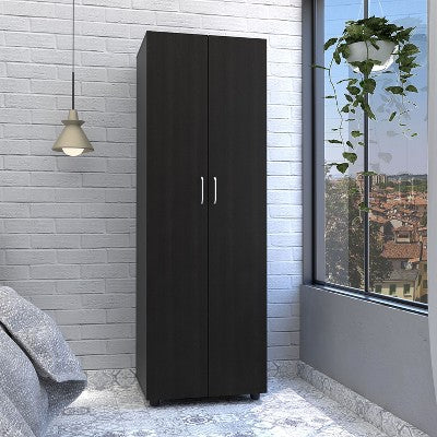 CAVINAS Wardrobe Closet,Double Door Bedroom Armoires with 2 Drawers,4 Storage Shelves,1 Hanging Rod,Armoire for Bedroom,Dressing Room,Apartment