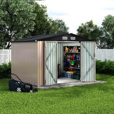 Storage Sheds Outdoor,Large Sheds Outdoor Storage with Lockable Doors & Air Vents, Yard Sheds Garden Shed Kit, for Backyard Garden