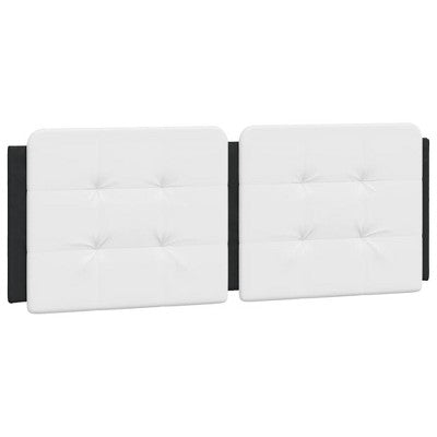 vidaXL White and Black Faux Leather Headboard Cushion - Wall-Hanging/Bed Frame Compatible, Foam-Filled Support Pillow