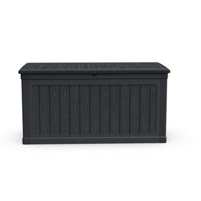 230 Gal XXL Outdoor Storage Deck Box, Waterproof Resin, Lockable, for Patio Furniture, Cushions, Garden Tools & Pool/Sports Gear, Black