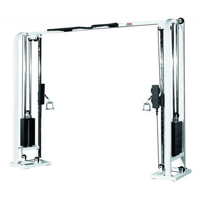 STS Cable Crossover White Adjustable Strength Training Machine with Heavy Duty Cables and Chin Up Bar