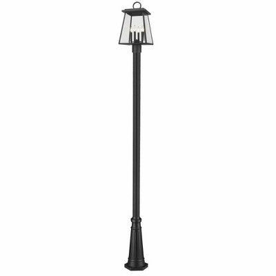 Z-Lite Broughton 4 - Light Post Light in Black