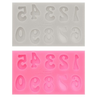 Unique Bargains Number Silicone Polymer Clay Fondant Template for Crafts Air Dry DIY Candy 2 Pcs