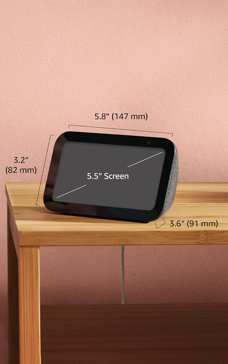 Echo Show 5 (Newest Model), Smart Display with Alexa+ Early Access, 2X the Bass and Clearer Sound, Charcoal