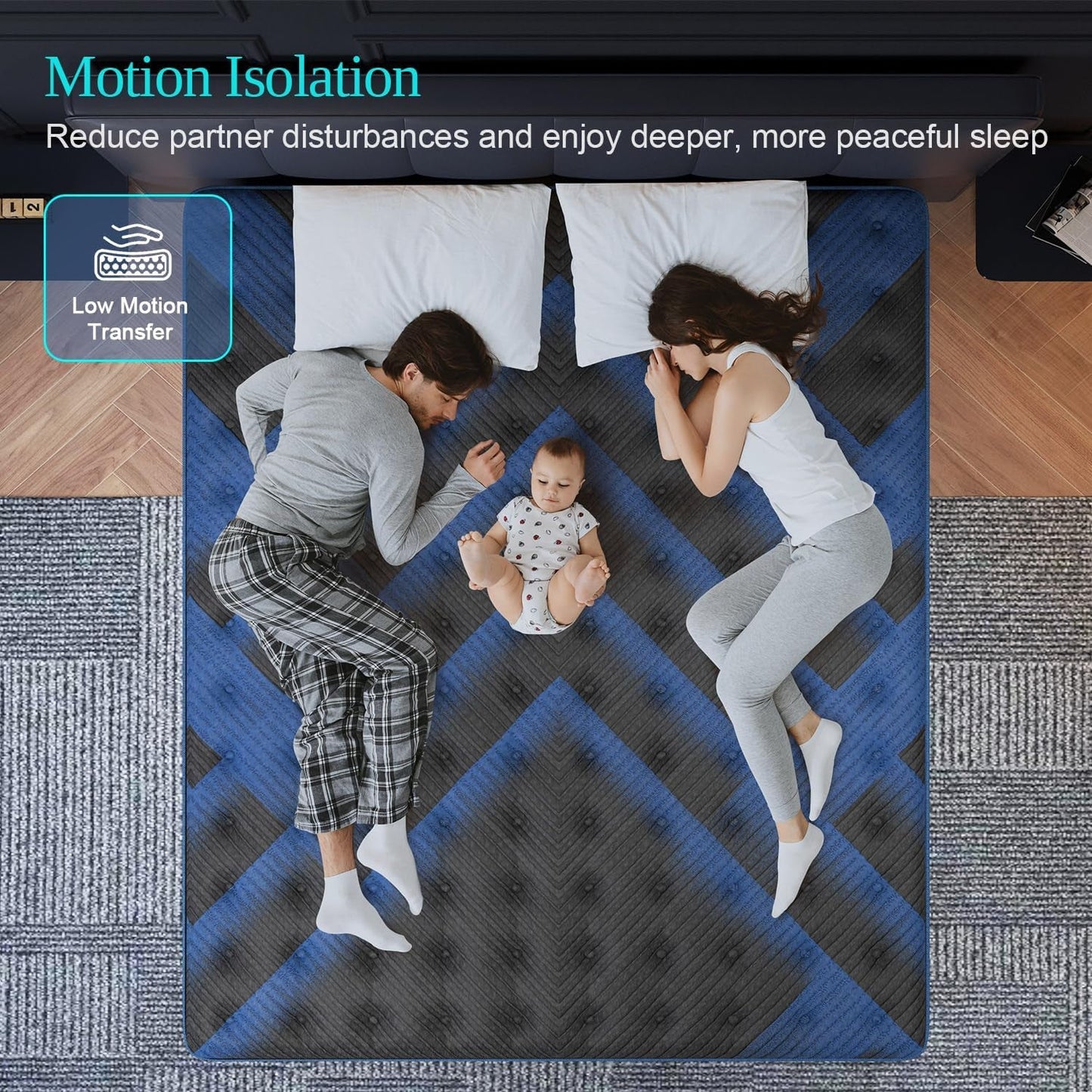 Full Mattress, 14 Inch Hybrid Mattresses Medium Firm with Gel Memory Foam & Pocketed Coils, Motion Isolation, Certipur-Us Certified, Pressure Relief for Silent Sleep