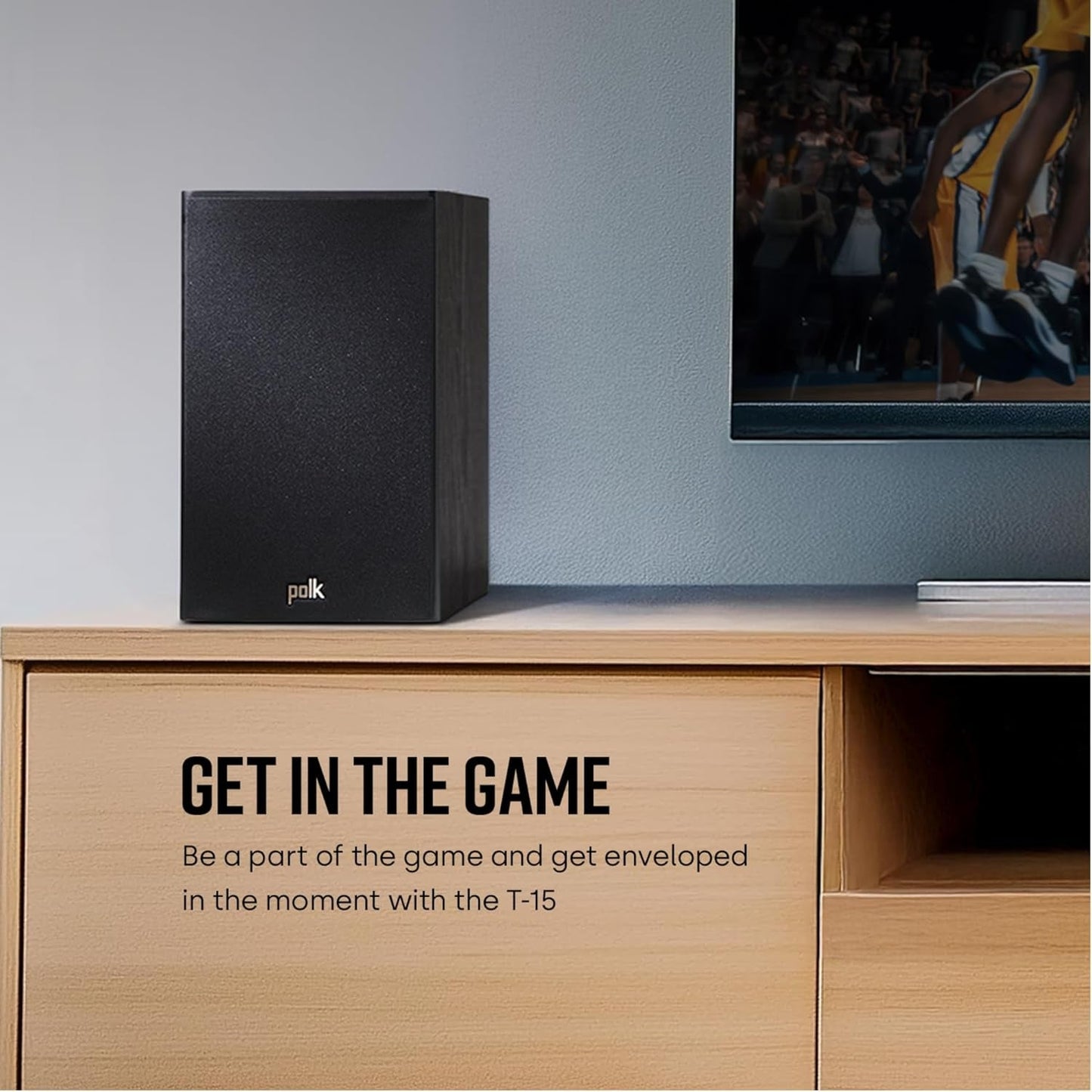 T15 Home Theater and Stereo Bookshelf Speakers – Deep Bass Response, Dolby and DTS Surround, Wall-Mountable, Pair, Black