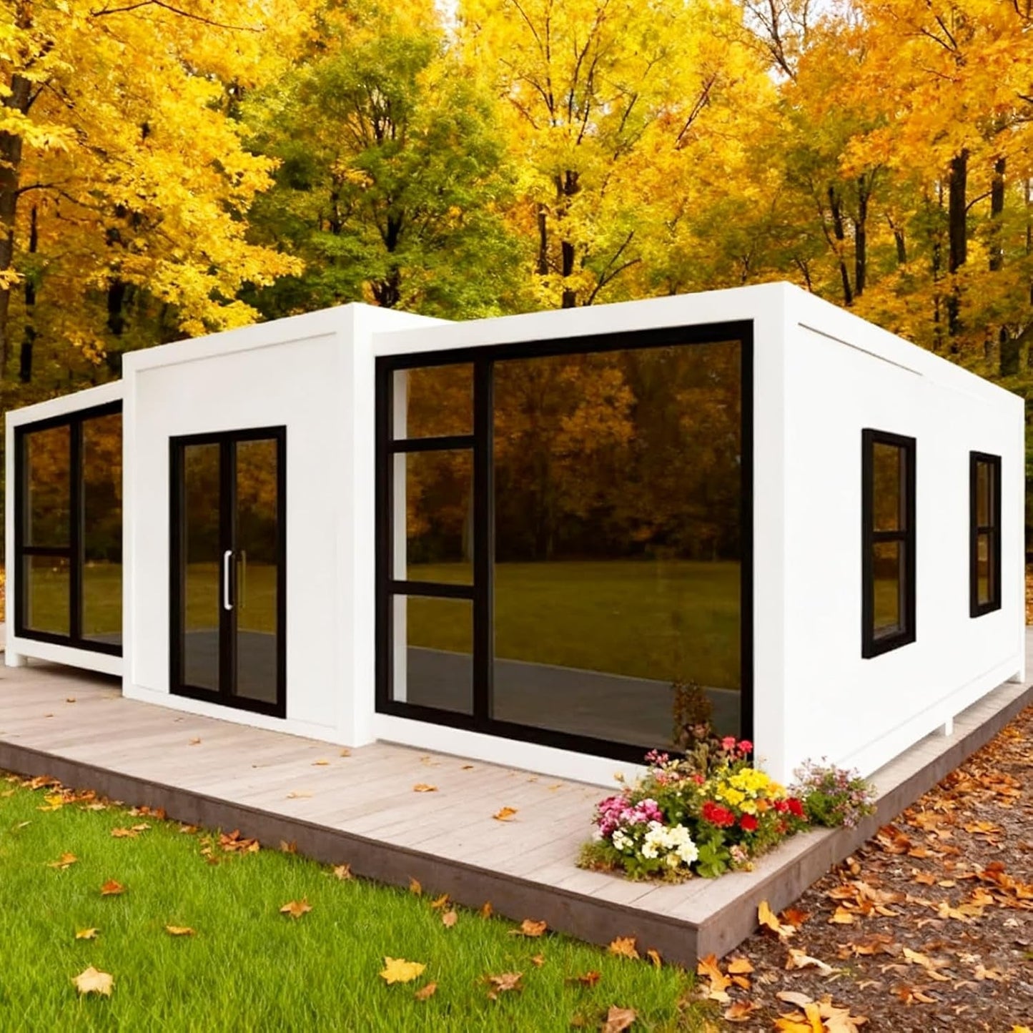 Prefab Tiny Home for Sale, Modern 20Ft &40Ft Expandable Container Tiny House to Live in for Adults Prefabricated Mobile Houses with 2-4 Bedrooms & Full Bathroom Kitchen Modular Home for Guest Homes