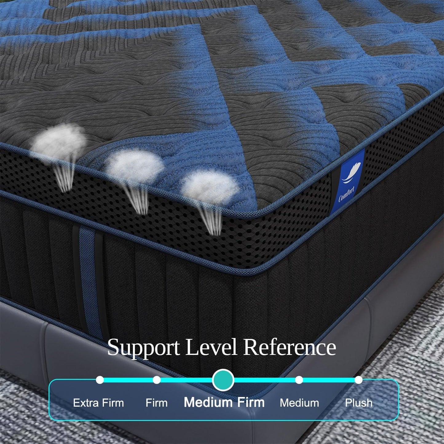 Full Mattress, 14 Inch Hybrid Mattresses Medium Firm with Gel Memory Foam & Pocketed Coils, Motion Isolation, Certipur-Us Certified, Pressure Relief for Silent Sleep