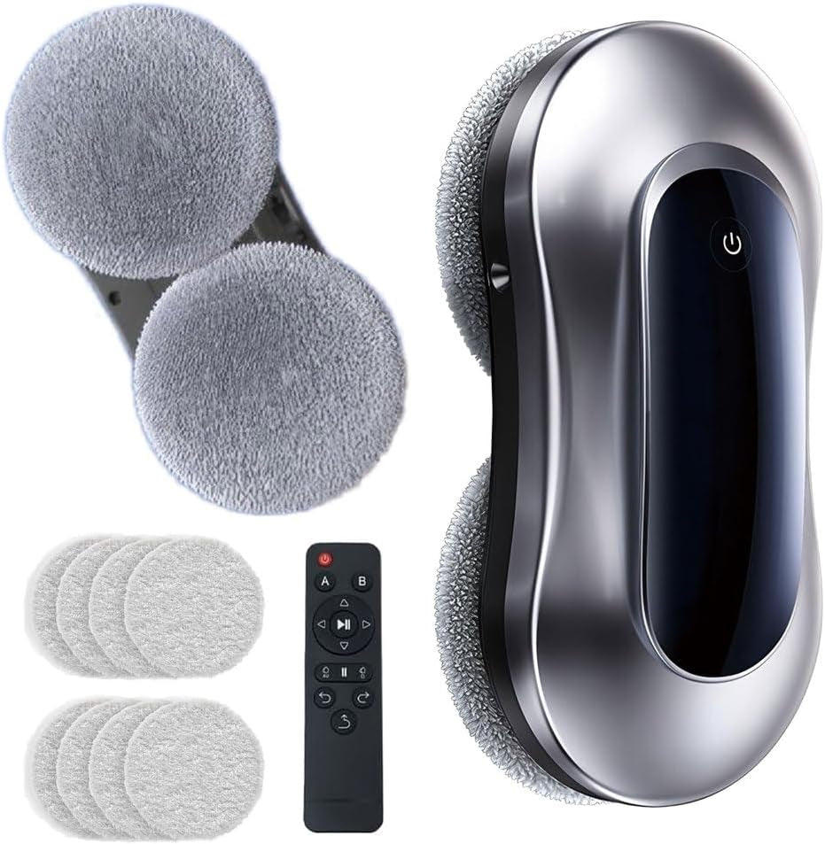 Window Cleaner Robot Auto Dual Spray,Automatic Window Cleaning Robot with Intelligent Path Planning,Edge Detection Technology, Remote Control,Window Cleaner All Smooth Surfaces