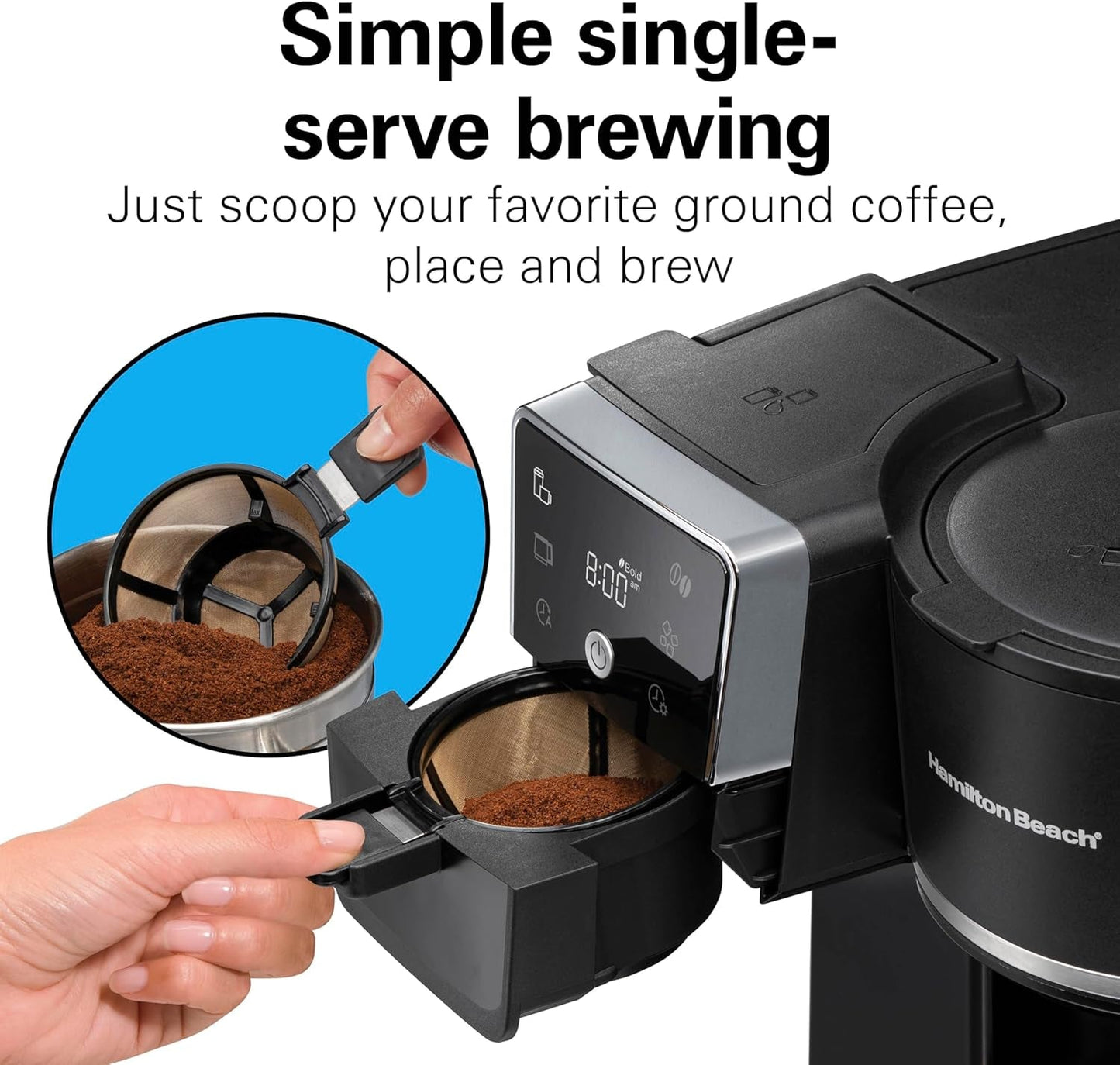 2-Way 12 Cup Programmable Drip Hot and Iced Coffee Maker & Single Serve Coffee Machine, Glass Carafe, Auto Pause and Pour, Black (47500J)
