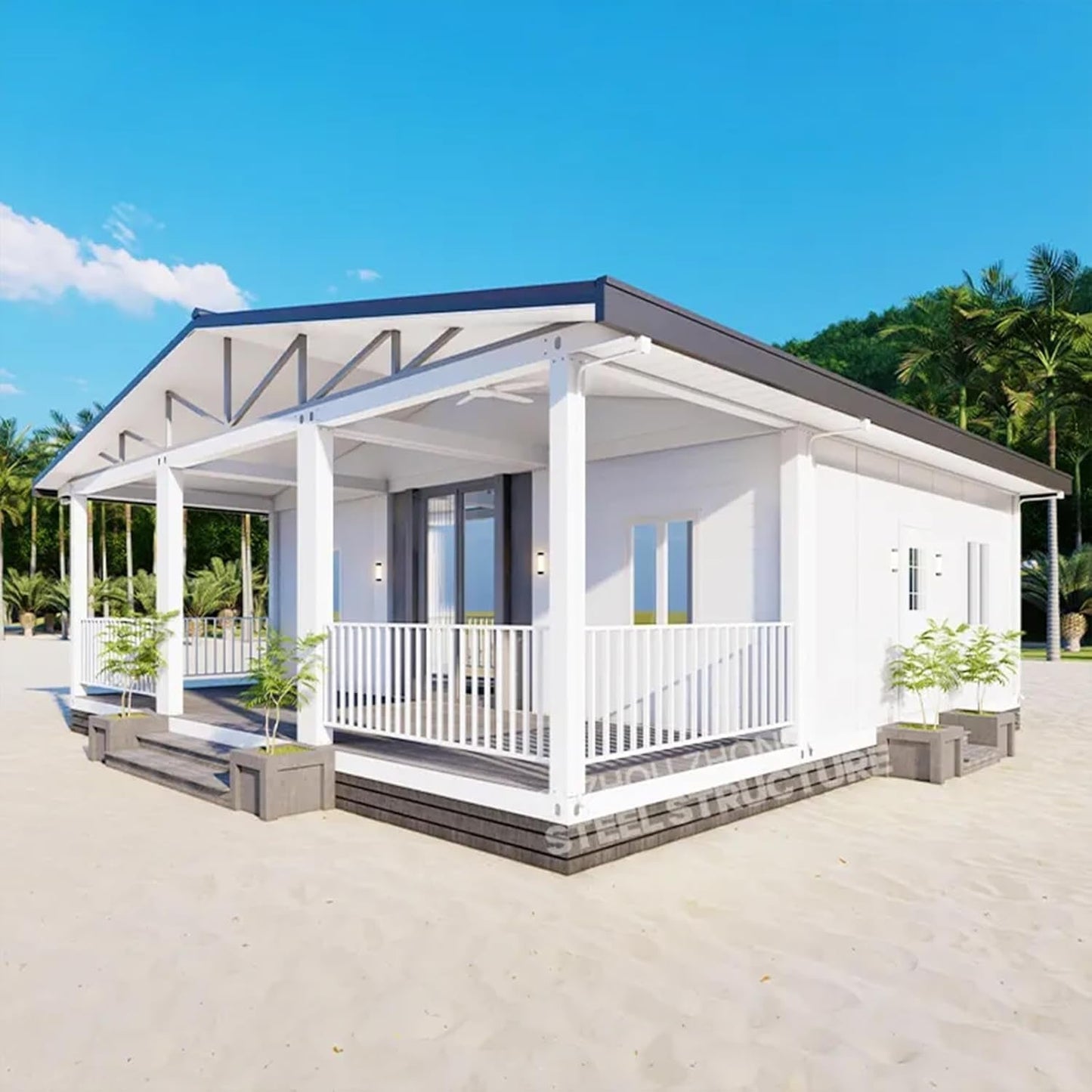 Prefab Tiny Home for Sale, Modern Design Luxury Tiny Houses with 2 Bedroom to Live In, Modern Extendable Container House with Full Bathroom for Adult Living, Foldable Boxable House for Mobile Living