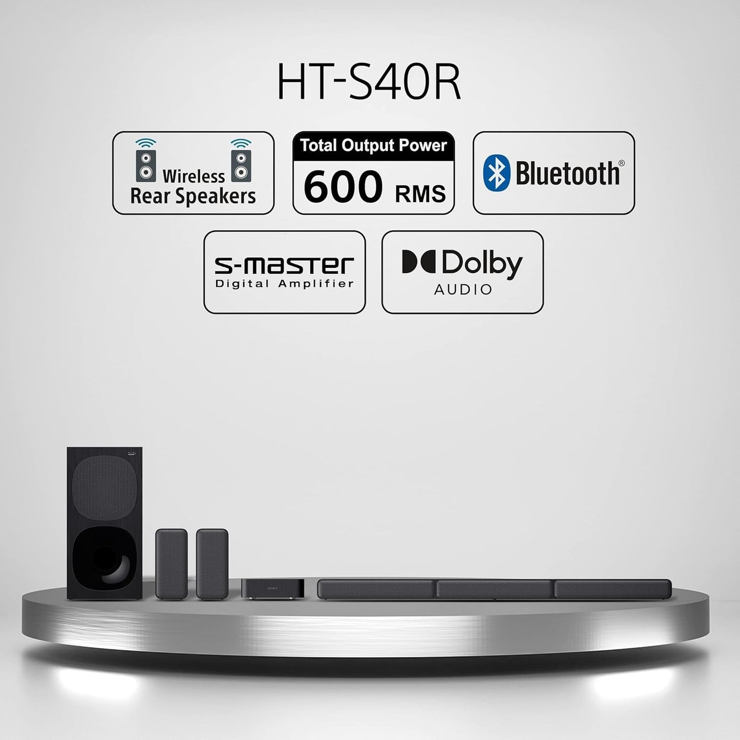 HT-S40R 5.1Ch Home Theater Soundbar System,Black