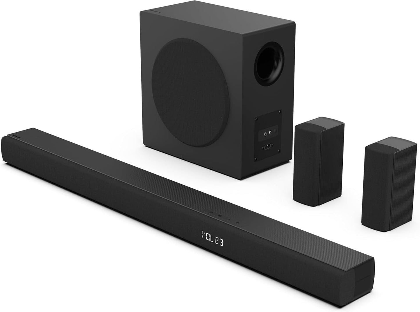 HS5100 5.1Ch Sound Bar with Wireless Subwoofer, 540W, Dolby Digital Plus, Bluetooth 5.3, Ezplay, Roku TV Ready, DTS: X, Hdmi/Aux/Arc/Optical/Usb (HS5100, 2024 Model)