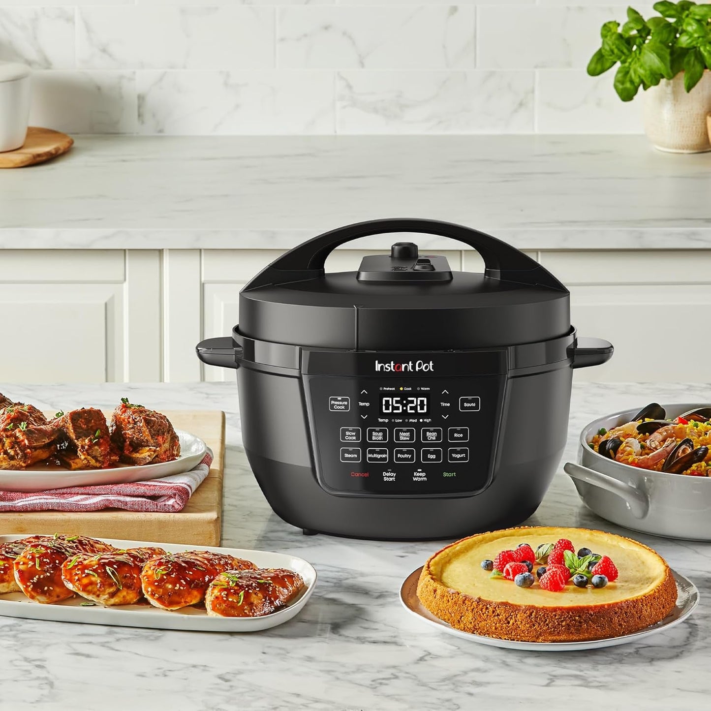 7.5QT RIO Wide, 7-In-1 Electric Multi-Cooker, Pressure Cooker, Slow Cook, Rice, Steamer, Sauté, Yogurt & Warmer, Wide Base, Large Searing Base, Whisperquiet Steam Release