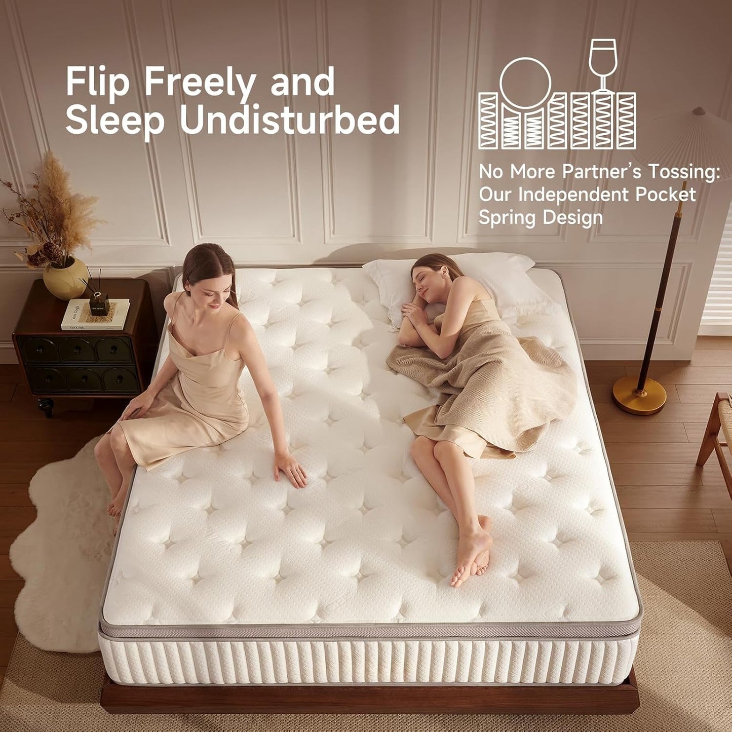 Queen Mattress, 12 Inch Queen Size Cool Memory Foam Mattresses for Pressure Relief, Designed for Queen Bed,Medium Firm Hybrid Mattress in a Box, Certipur-Us Certified