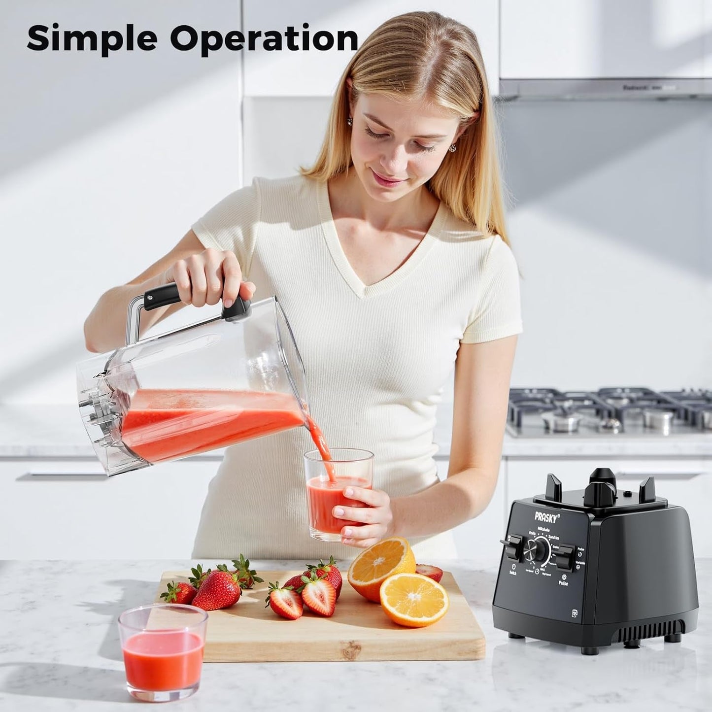 Blenders for Kitchen, Smoothie Blender Large Capacity, 2400W  Countertop Blender with 101Oz Juice & Grinder Jar, Bpa-Free, 25000 RPM Blender for Smoothies, Ice, Frozen Fruit (Gray, 3L)