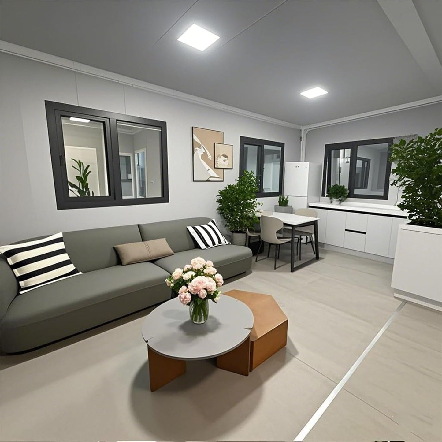 40FT Tiny Homes for Sale Prefab Portable Modular Tiny House to Live in for Adults Modular Mobile Home with 2 3 4 Bedroom Expandable Container House Foldable House with Fully Equipped Bath & Kitchen