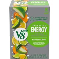 V8 +Energy Sparkling Lemon Lime Juice Energy Drink️