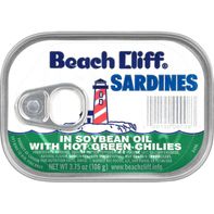 Beach Cliff Sardines in Soybean Oil, with Hot Gree...
️