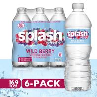 SPLASH Wild Berry Flavored Water, 16.9 fl oz, 6-pa...
️