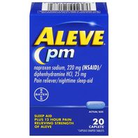 Aleve Pain Reliever/Nighttime Sleep-Aid, PM, Caple...
️