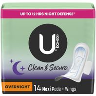 Kotex Clean & Secure Overnight Maxi Pads with Wing...
️