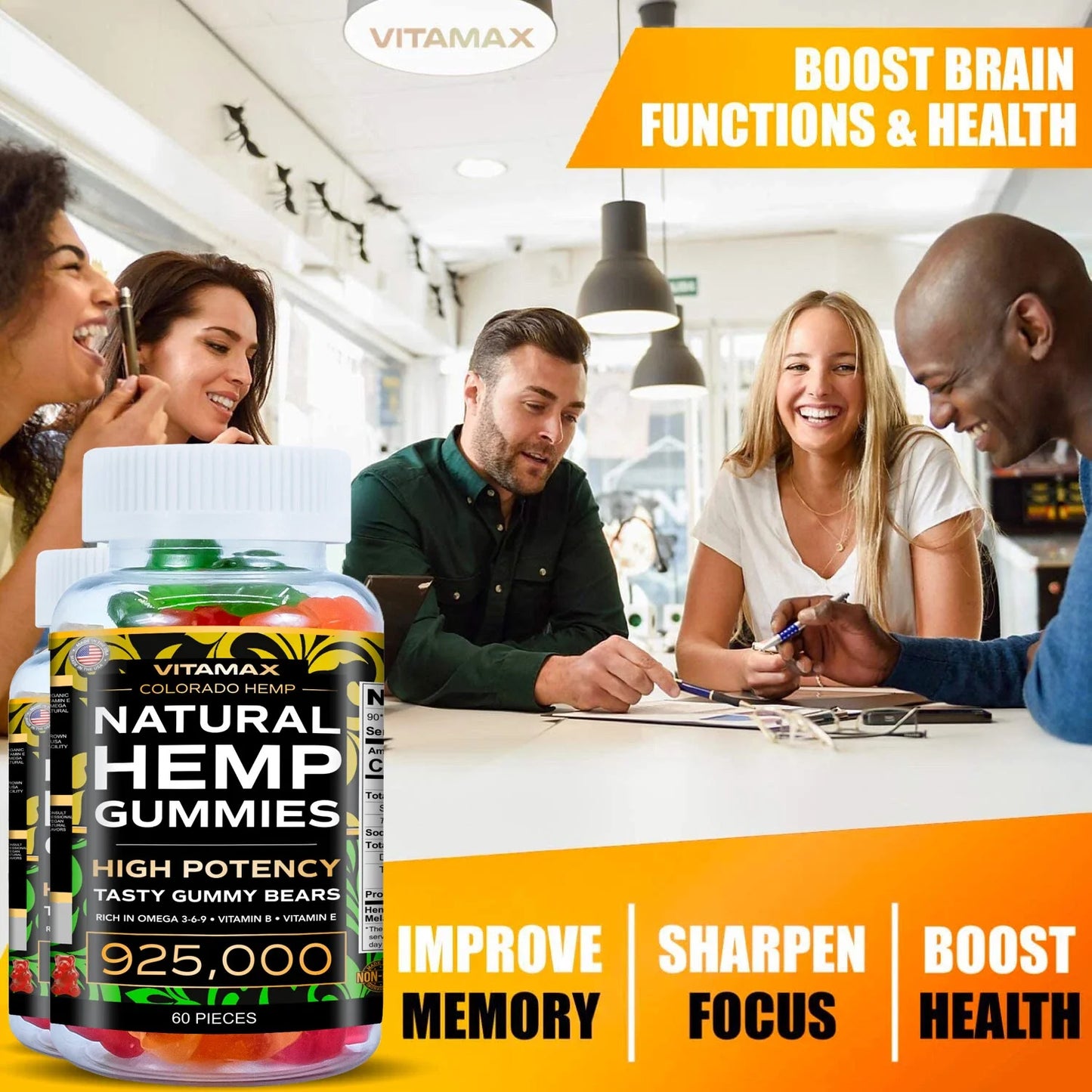 Natural Gummies for Stress Relief - For Pain, Insomnia & Anxiety 120ct (2 Pack)
