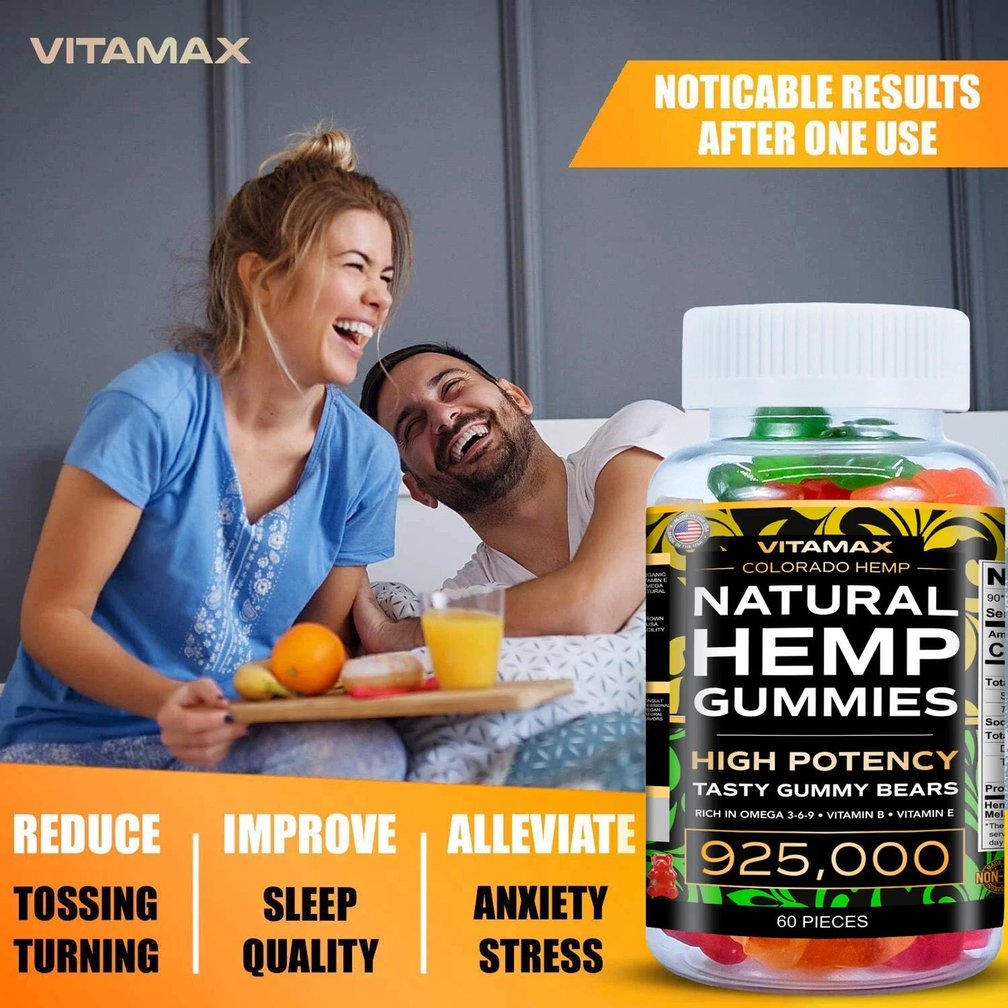 Natural Gummies for Stress Relief - For Pain, Insomnia & Anxiety 120ct (2 Pack)