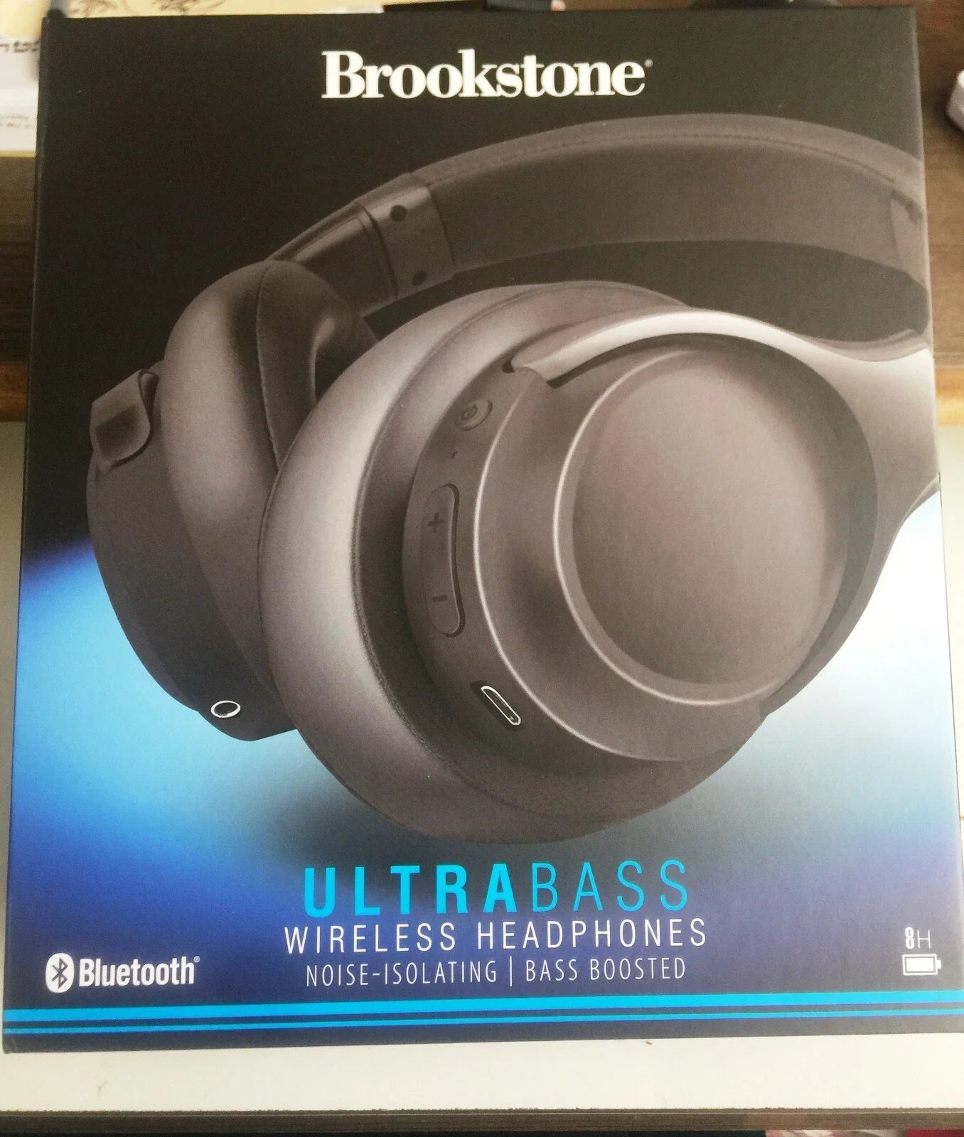 Brookstone UltraBass Wireless Bluetooth 5.0 Noise Isolating Headphones NIB