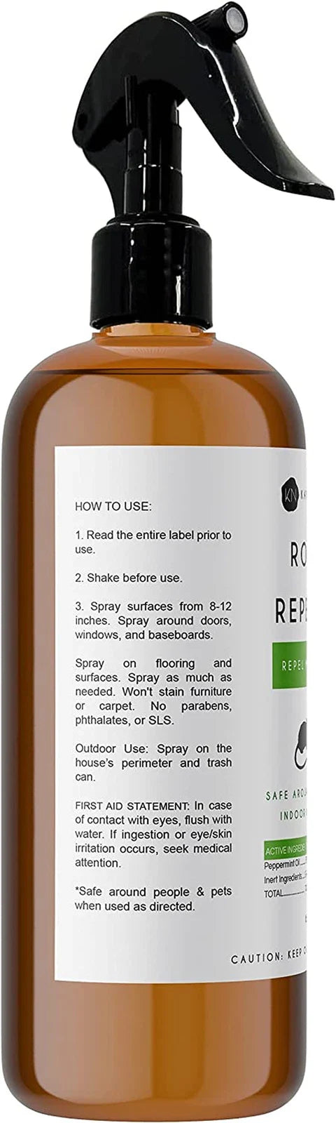 Peppermint Oil Rodent Repellent Spray (16oz) from Kate Naturals. Mice Repellent with Peppermint Oil to Repel Mice and Rats. Non-Toxic Peppermint Spray for Rodents, Raccoons Outdoors. Made in USA