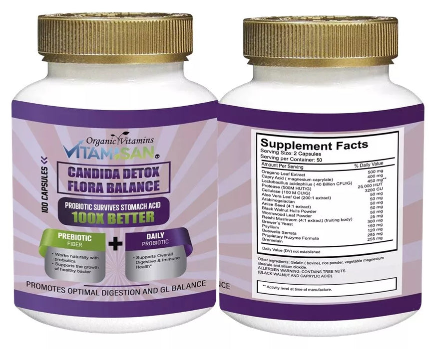 CANDIDA AWAY Cleanse & Detox Antifungal, full clean support Pure Acidophilus 2