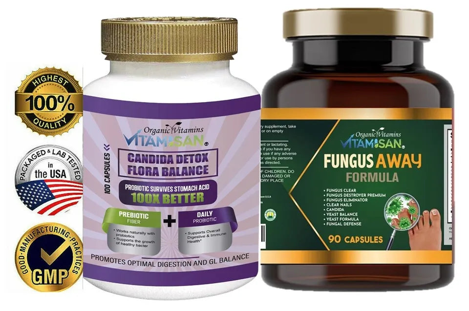 CANDIDA AWAY Cleanse & Detox Antifungal, full clean support Pure Acidophilus 2